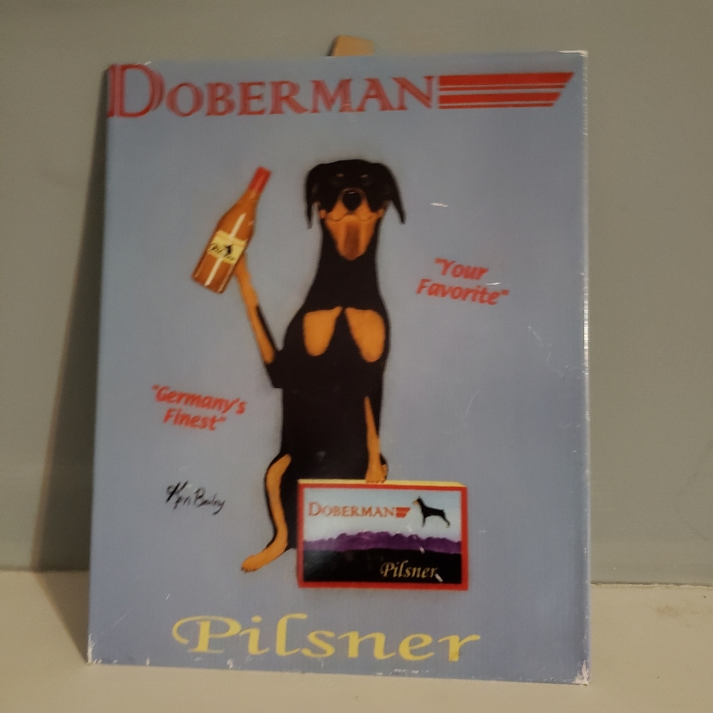 Blue Fox Doberman Pilsner Aluminum Plaque - Picture 2 of 4